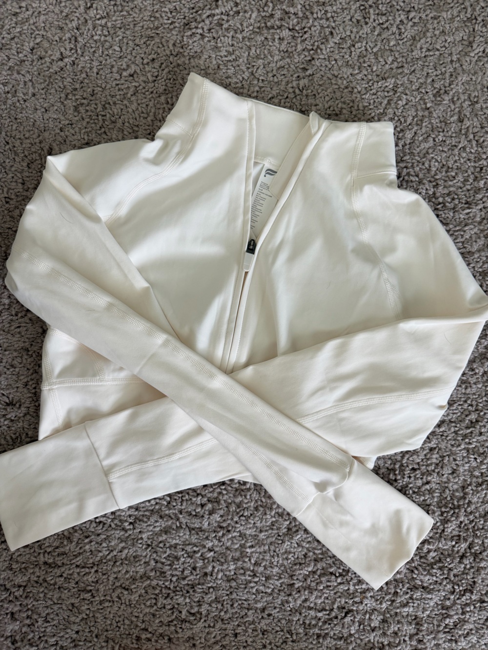 Fabletics White Zip-Up Hoodie